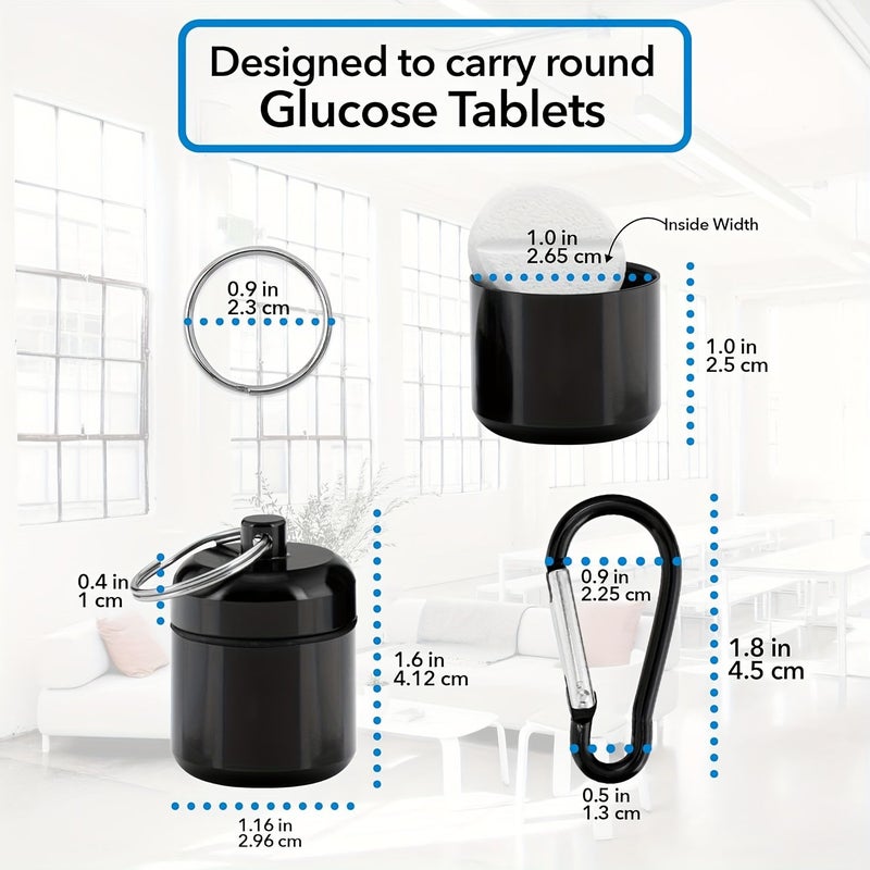 Blue Portable 2 Piece Metal Pill Case with Carabiner Moisture Proof Store - Image 3