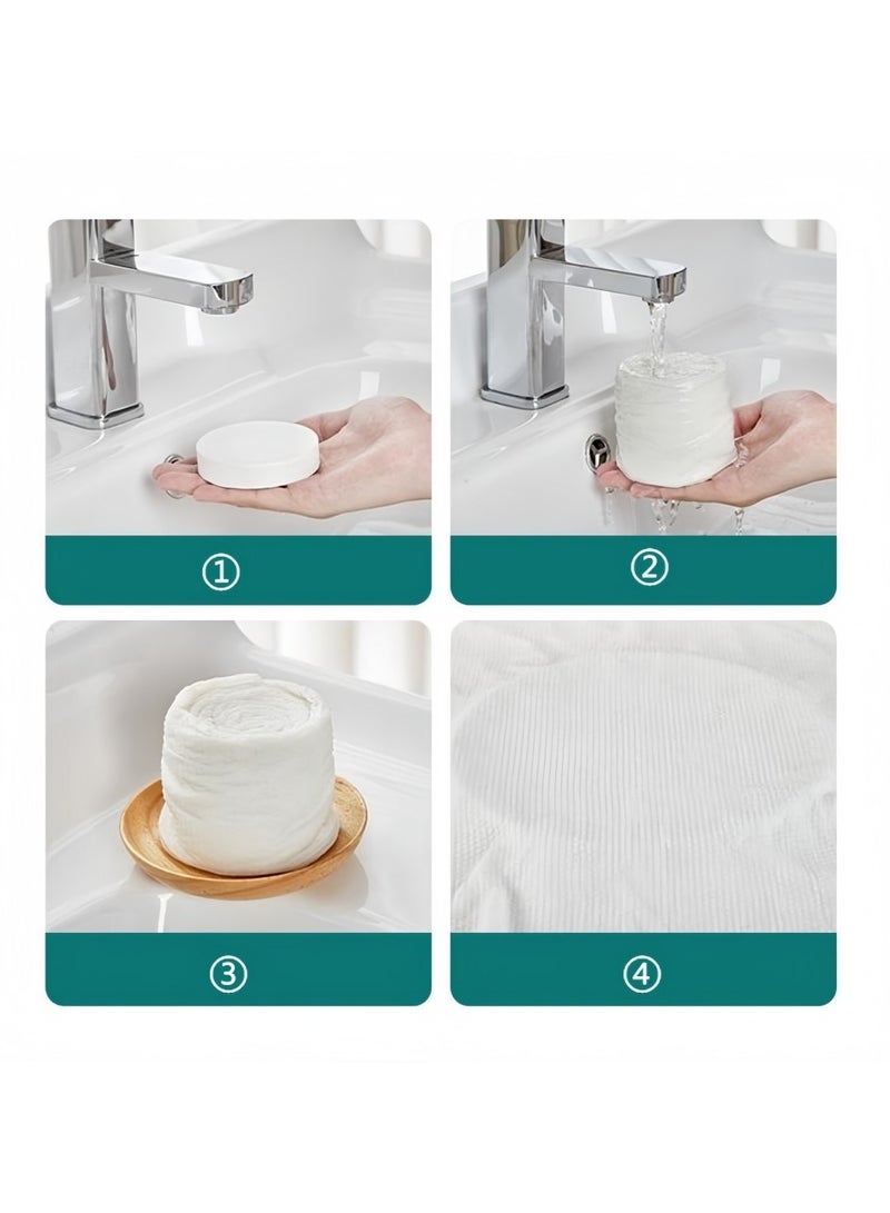 5 PCS Compressed Bath Towels, Disposable Cotton Bath Towels, large Size 140 * 70 CM, Travel Bath Towel, Suitable for Hiking Camping Beach Swimming and Traveling  - Image 3