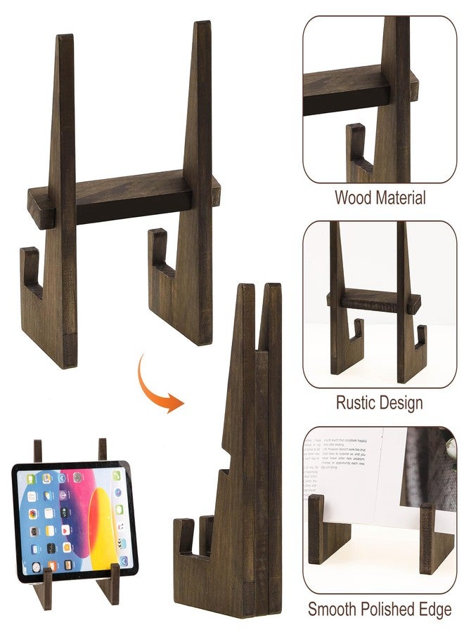 وسيكس حاملان لكتب الطبخ، حامل خشبي لكتب الطبخ، حامل متعدد الوظائف لعرض كتب الطبخ على سطح المطبخ (8.8 بوصة، 6 بوصة) - Image 4