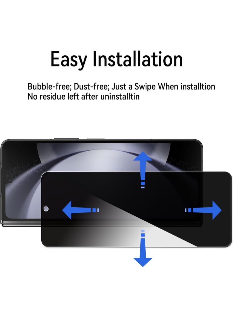 ملبوس Screen Glass for Samsung Galaxy Z Fold 6 Front Screen Privacy Screen Protector Anti-Spy Tempered Glass Film 9H Hardness Scratch Resistant Bubble Free Glass Screen Protector for Samsung Galaxy Z Fold 6 - Image 2