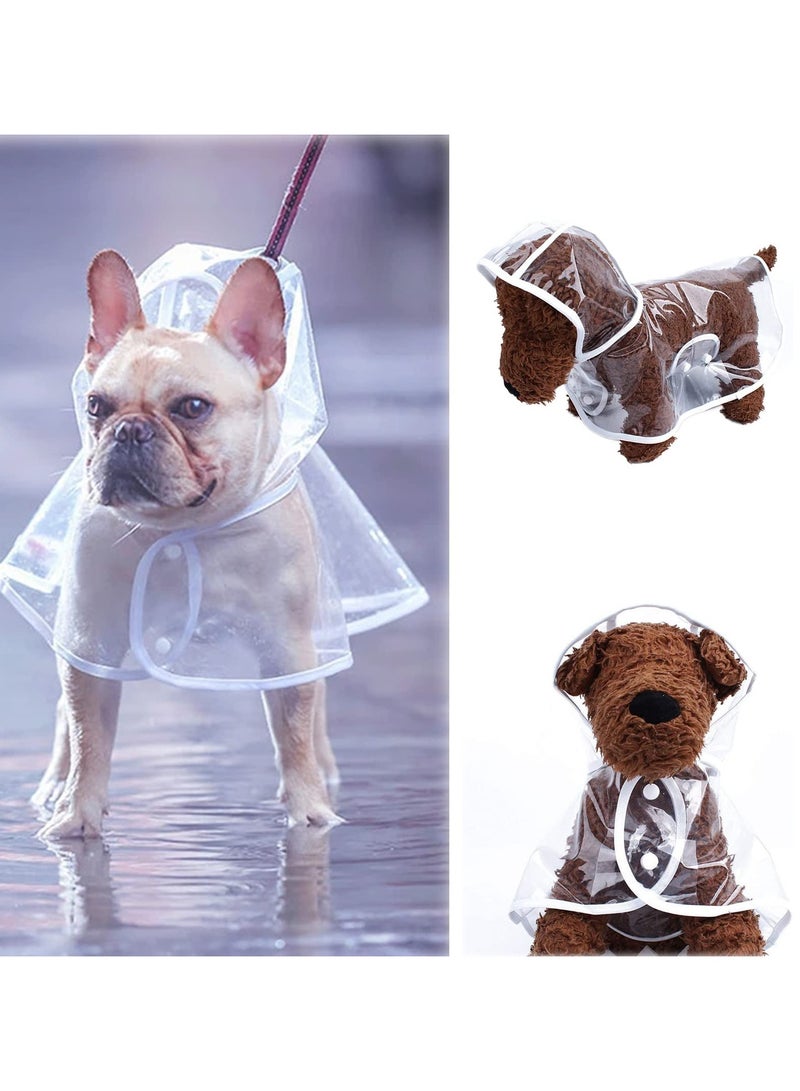 erorex Pet Raincoat, White Transparent M Size, Small Dog Waterproof Clothes Rain Jacket Puppy Transparent Poncho Rainwear Clothes for Small Dog, Outdoor Pet Supplies Puppy Teddy Poodle Bichon Dog Raincoat - Image 1