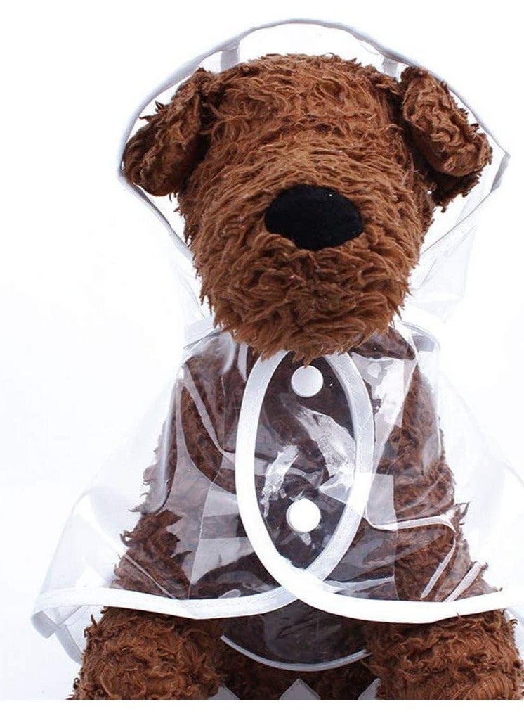 erorex Pet Raincoat, White Transparent M Size, Small Dog Waterproof Clothes Rain Jacket Puppy Transparent Poncho Rainwear Clothes for Small Dog, Outdoor Pet Supplies Puppy Teddy Poodle Bichon Dog Raincoat - Image 4
