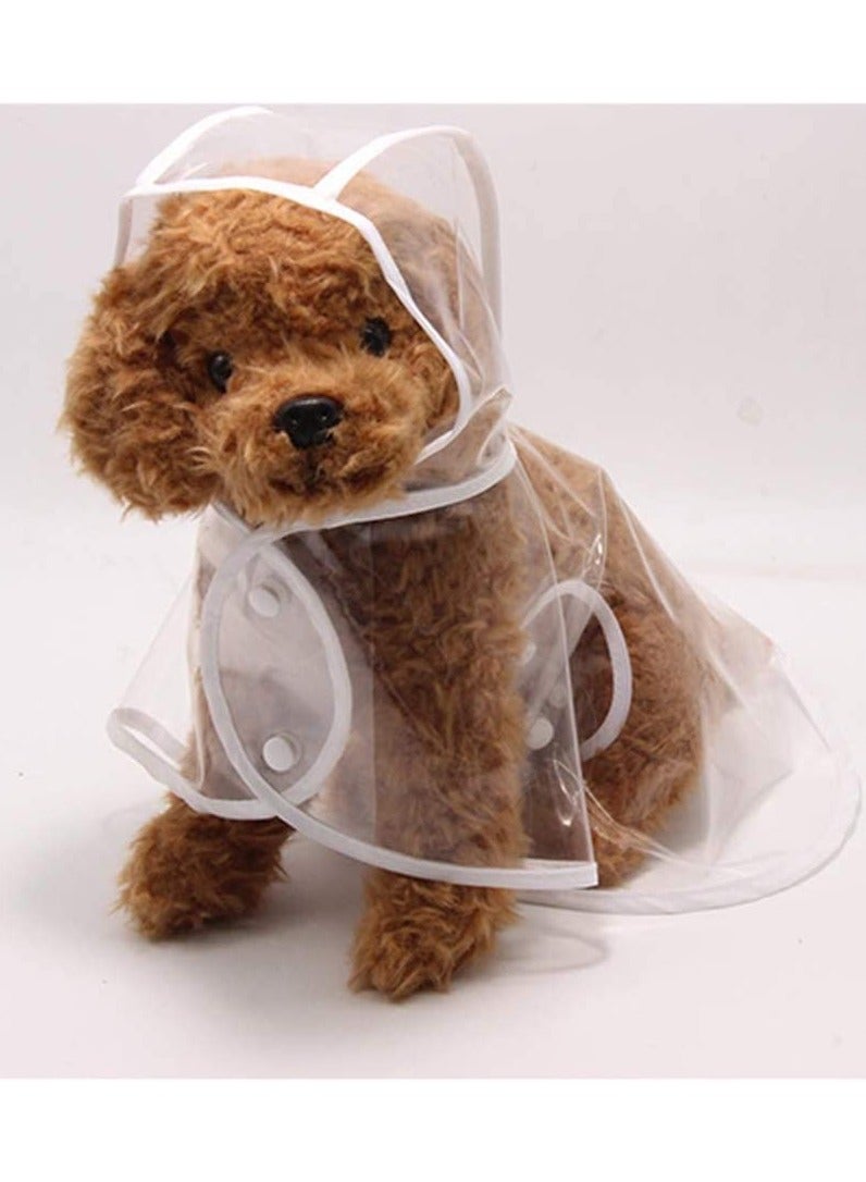erorex Pet Raincoat, White Transparent M Size, Small Dog Waterproof Clothes Rain Jacket Puppy Transparent Poncho Rainwear Clothes for Small Dog, Outdoor Pet Supplies Puppy Teddy Poodle Bichon Dog Raincoat - Image 3