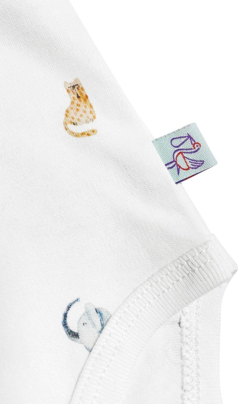 Casadora Baby Safari Organic Cotton Baby Short Sleeve Bodysuit - Image 3
