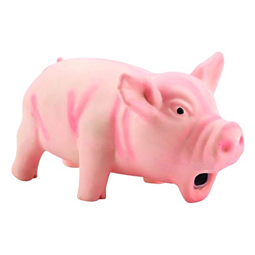 Ichiias Dog Chew Toy Squeaky Pig Dog Toys Latex Grunting Pig Sound Play Dog Toy Cute Pig Grunting Squeak Latex Interactive Squeak Funny Cute Dog Toy Pet Dog Puppy ToyPink - Image 1