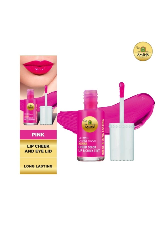 Amina Ultimate Double Touch First Ever Henna / Mehendi Base Liquid Lip & Cheek Long Lasting Tint Pink Pack of 2 - Image 2