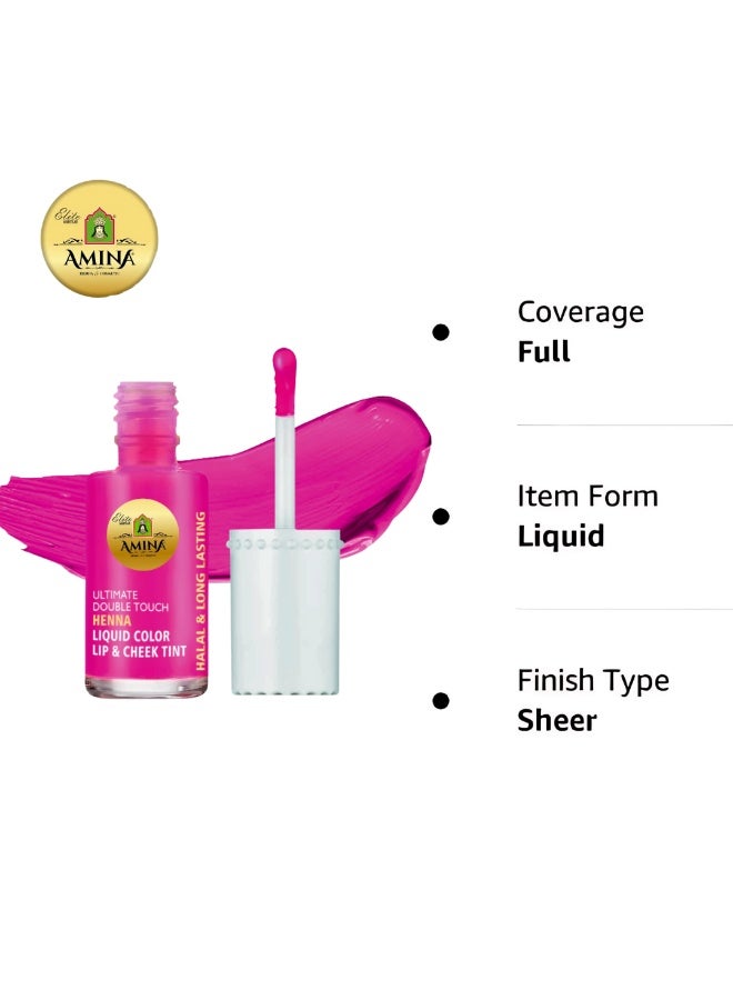 Amina Ultimate Double Touch First Ever Henna / Mehendi Base Liquid Lip & Cheek Long Lasting Tint Pink Pack of 2 - Image 3