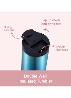 HYDROBREW Double Wall Insulated Tumbler Water Bottle, Blue, 500 ML  - Image 5