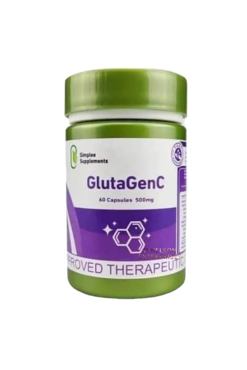 Simplee Supplements GlutaGenC by Simplee Supplements | 500mg Glutathione + Vitamin C | 60 Skin Support Capsules for Daily Wellness - Image 1
