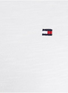 TOMMY HILFIGER Women's 1985 Collection Textured Stripe Slim T-Shirt -  Pure organic slub cotton, White  - Image 4