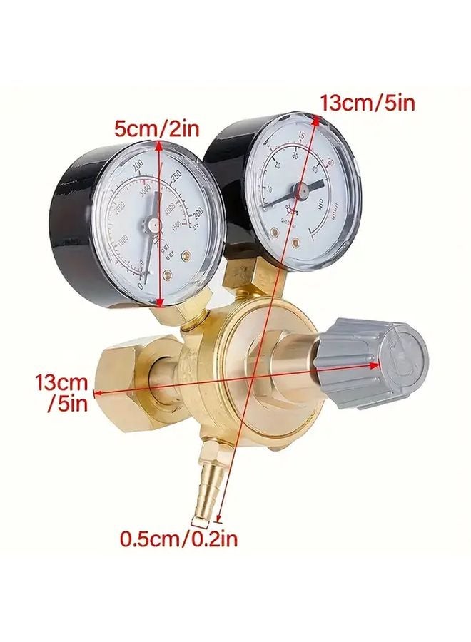 1pc Heavy Duty Gas CO2 Pressure Regulator Dual Gauge Panel Adjustable Control Valve - Image 2