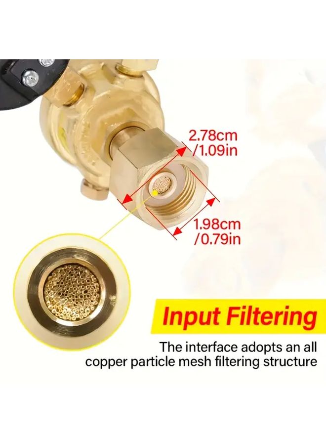 1pc Heavy Duty Gas CO2 Pressure Regulator Dual Gauge Panel Adjustable Control Valve - Image 4