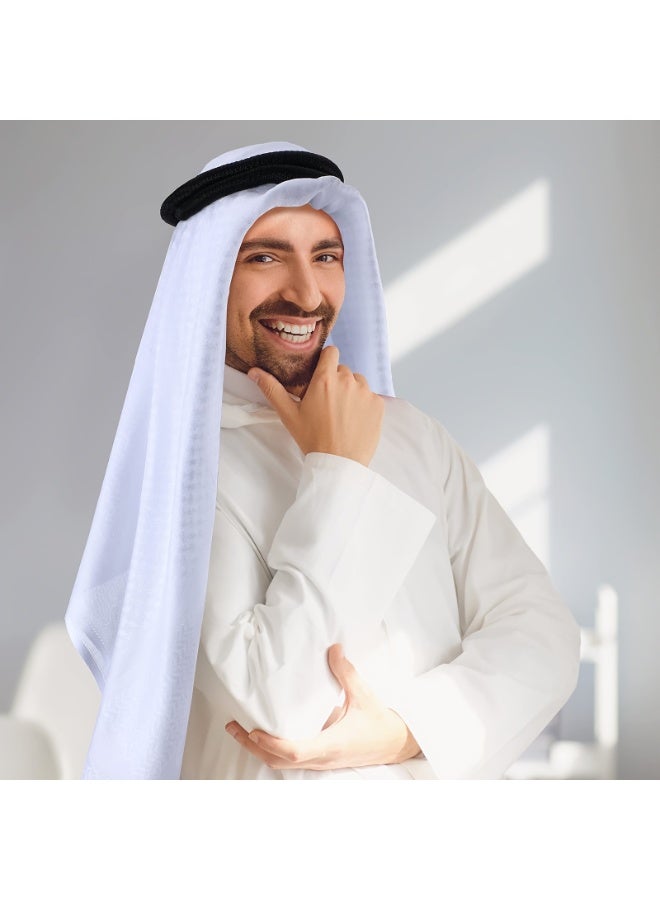 OMEVE Arab Head Scarf with Lgal Aqel Rope 2 Piece Mens Middle East Desert Shemagh Wrap Arab Costume - Image 2
