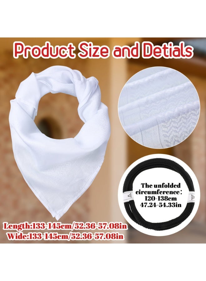 OMEVE Arab Head Scarf with Lgal Aqel Rope 2 Piece Mens Middle East Desert Shemagh Wrap Arab Costume - Image 4