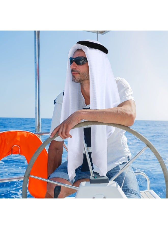 OMEVE Arab Head Scarf with Lgal Aqel Rope 2 Piece Mens Middle East Desert Shemagh Wrap Arab Costume - Image 3