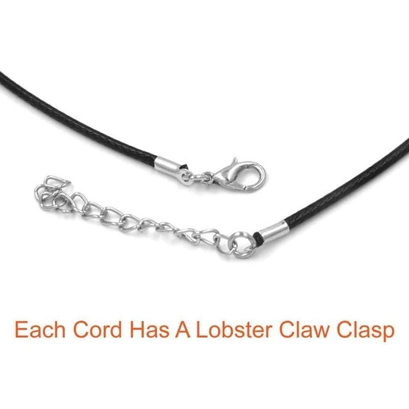 DIY Crafts DIY Crafts Pack of 3 Pcs., Black Leather Cord, Black Waxed Necklace Cord with Lobster Clasp Bulk (Pack of (Pack of 3 Pcs., Black Leather Cord)  - Image 5