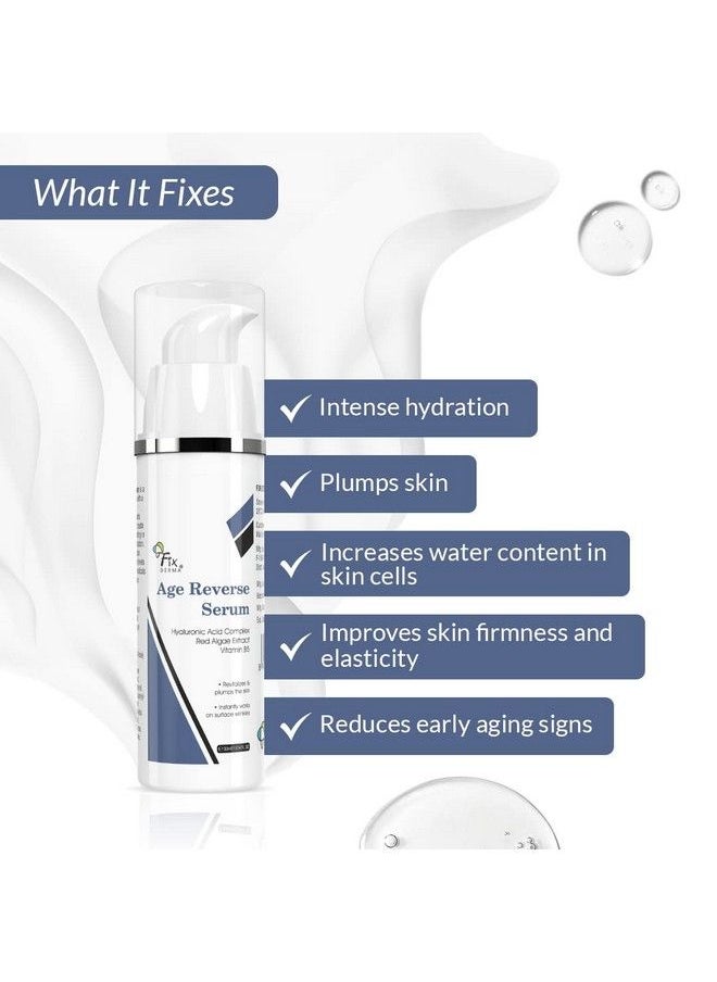 FIXDERMA 5% Hyaluronic Acid Serum Age Reverse Serum For Glowing Skin Anti Aging Face Serum For Unisex Improves Fine Lines Wrinkles & Age Spots Glowing Serum For Face 30Ml  - Image 4
