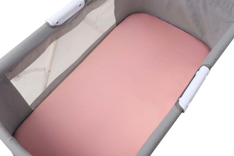 Onacosht Stretchy Bassinet Sheets 33" x 19" Compatible with Mika Micky, KoolaBaby (3 in 1), BabyBond, HARPPA and RICUTON Bedside Bassinet, 3 Pack for Baby Boy and Girl, Pink Floral - Image 5