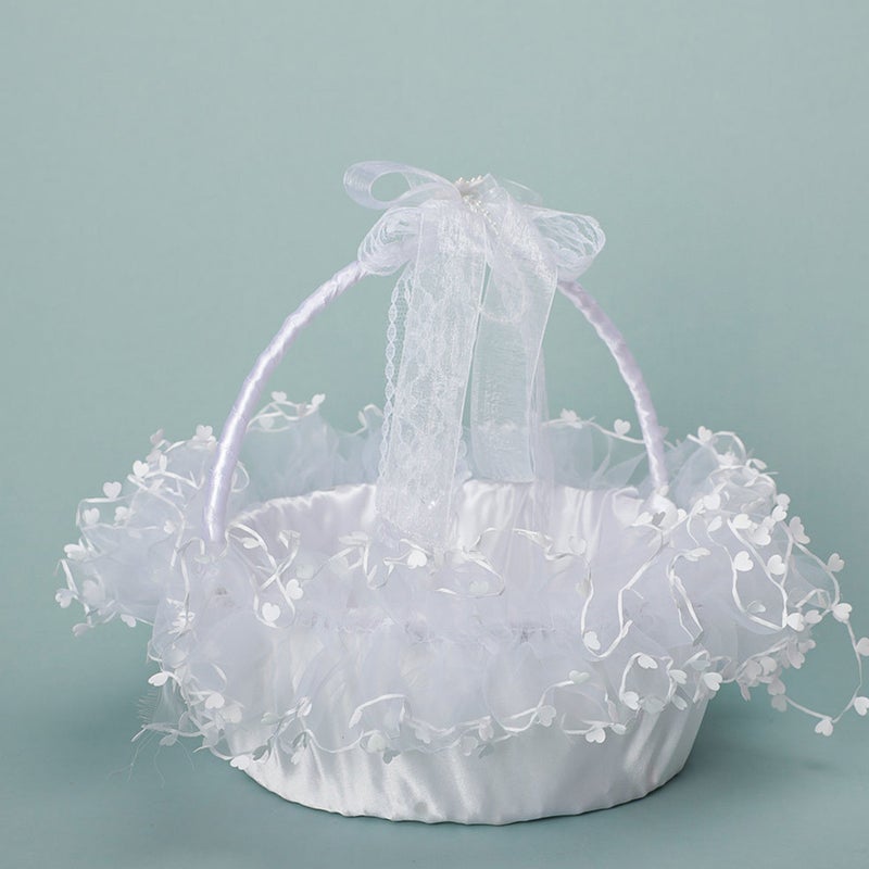 Wedding Basket Portable Flower Basket Celebration Photography Props - Image 2