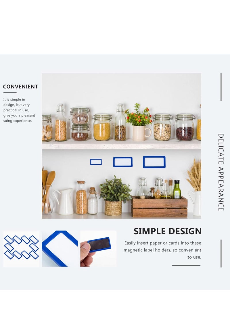 SYOSI 10pcs Magnetic Label Holders, Magnetic Data Card Holders Magnetic Tags Labels Racks with Magnet for Shelf White Board Refrigerator Magnets  - Image 2