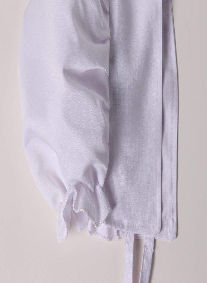 Making Believe Girls Classic Calico Pioneer Bonnet - 4-8 Years - White - Image 5