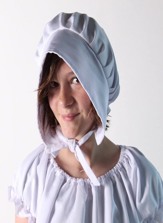 Making Believe Girls Classic Calico Pioneer Bonnet - 4-8 Years - White - Image 2