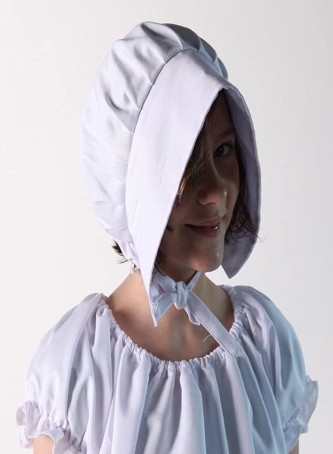 Making Believe Girls Classic Calico Pioneer Bonnet - 4-8 Years - White - Image 4