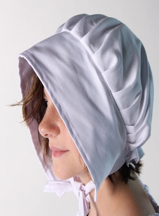 Making Believe Girls Classic Calico Pioneer Bonnet - 4-8 Years - White - Image 3