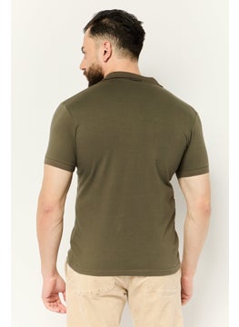 Nordland Men Regular Fit Embroidered Logo Short Sleeve Polo, Olive  - Image 3