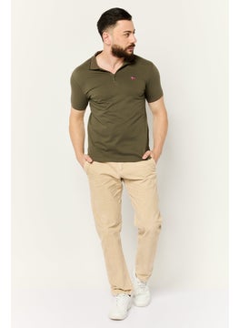 Nordland Men Regular Fit Embroidered Logo Short Sleeve Polo, Olive  - Image 4