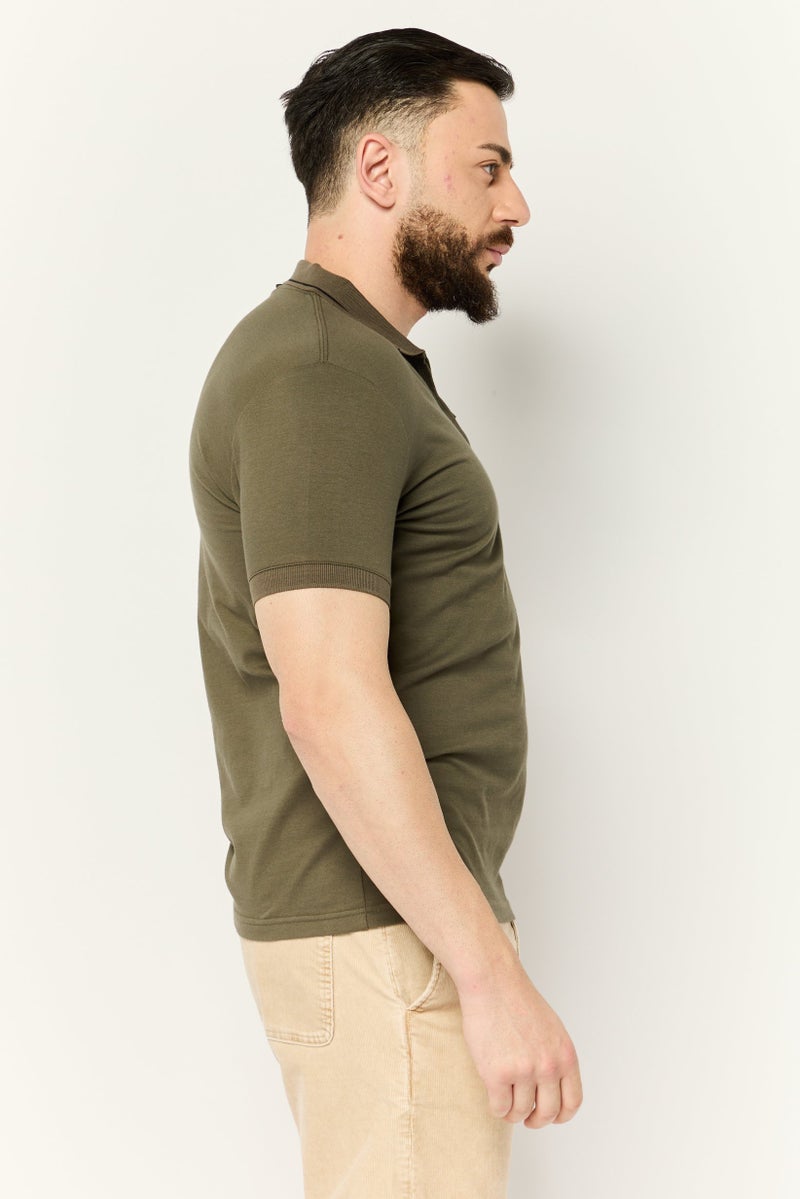 Nordland Men Regular Fit Embroidered Logo Short Sleeve Polo, Olive - Image 2