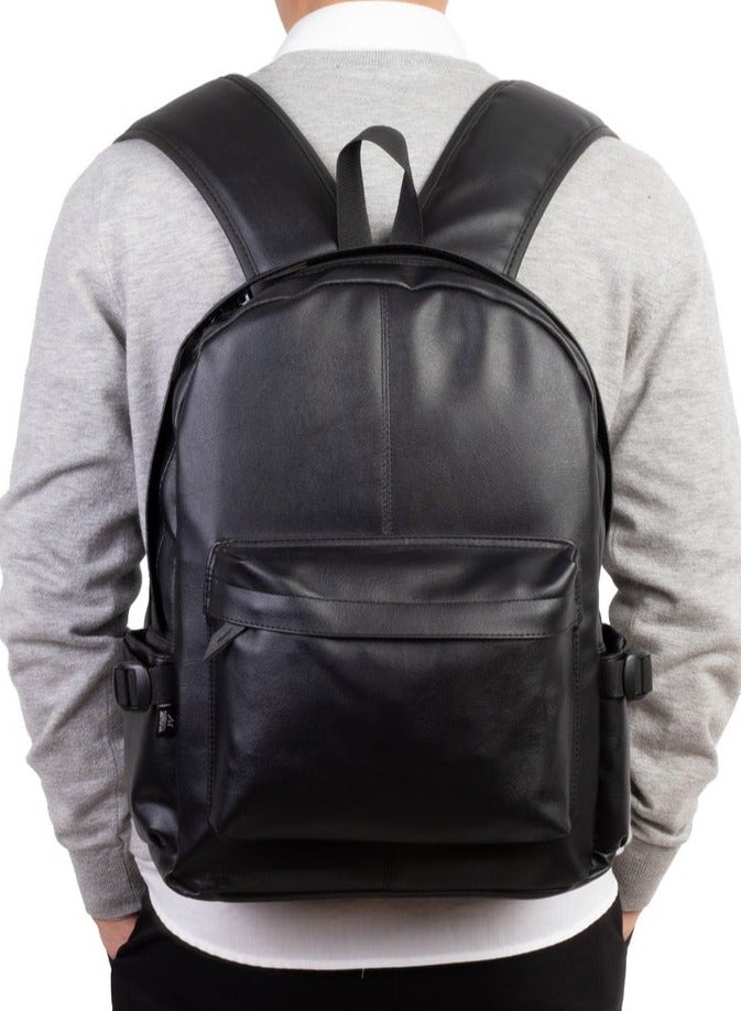 Ar supply Ar Leather Backpack by Arij Bags | Backpack for Daily Use, Work and University, Large Main Compartment, Laptop Pocket, Multiple Outer Pockets (43 × 30 × 12 cm) (Black) - Image 2