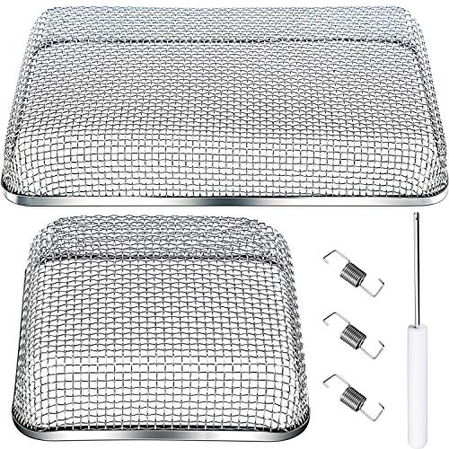 TOODOO 2 Pieces Flying Insect Screen RV Furnace Vent Cover (4.5 x 4.5 Inch)(8.5 x 6 Inch) Stainless Steel Mesh with Installation Tool - Image 1