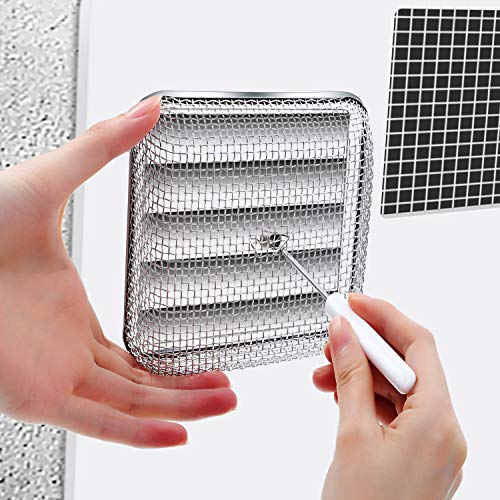 TOODOO 2 Pieces Flying Insect Screen RV Furnace Vent Cover (4.5 x 4.5 Inch)(8.5 x 6 Inch) Stainless Steel Mesh with Installation Tool - Image 3
