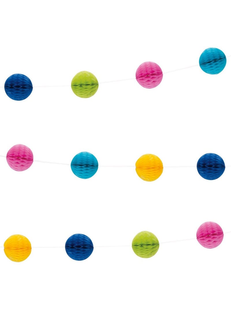 Unique Honeycomb Garland Multicolored Paper Balls 213cm - Image 1