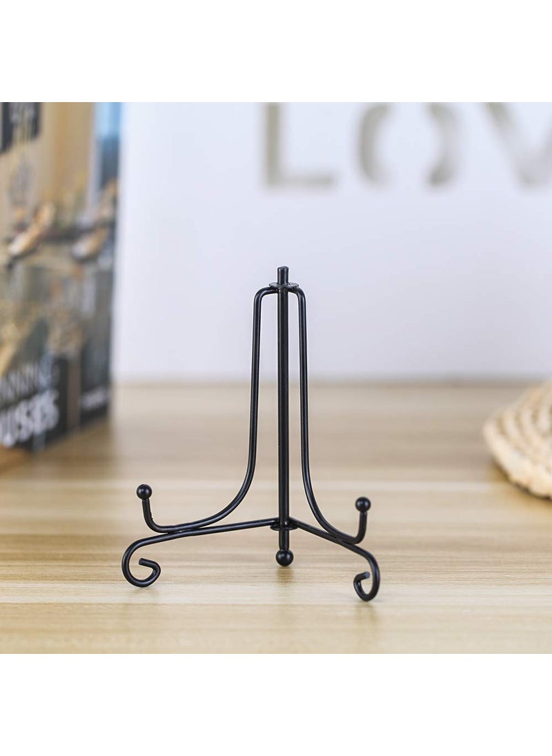Artliving 2 Pack Iron Display Stand Black Iron Easel Plate Display Photo Holder Stand Displays Picture Frames Decorative Plates Tablets and Art 4 Inch  - Image 3