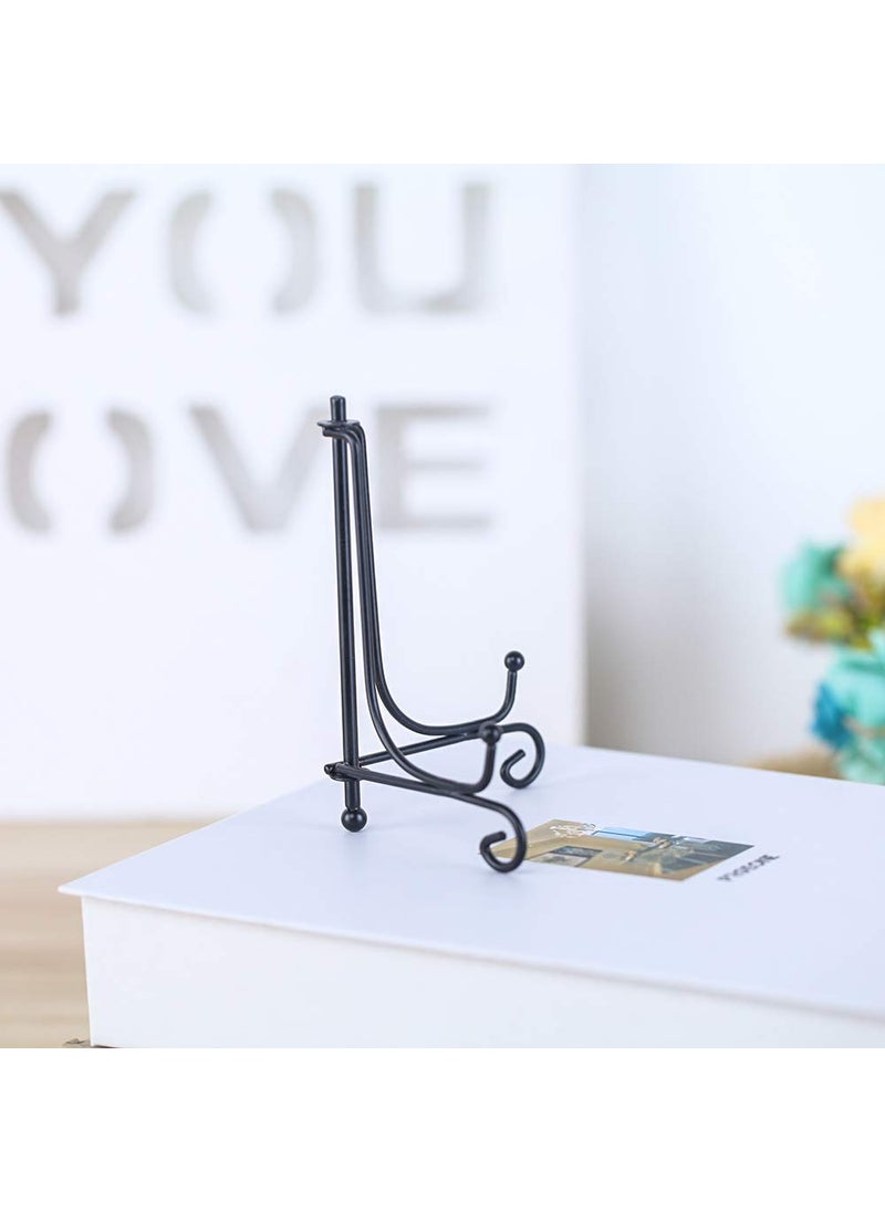 Artliving 2 Pack Iron Display Stand Black Iron Easel Plate Display Photo Holder Stand Displays Picture Frames Decorative Plates Tablets and Art 4 Inch  - Image 4