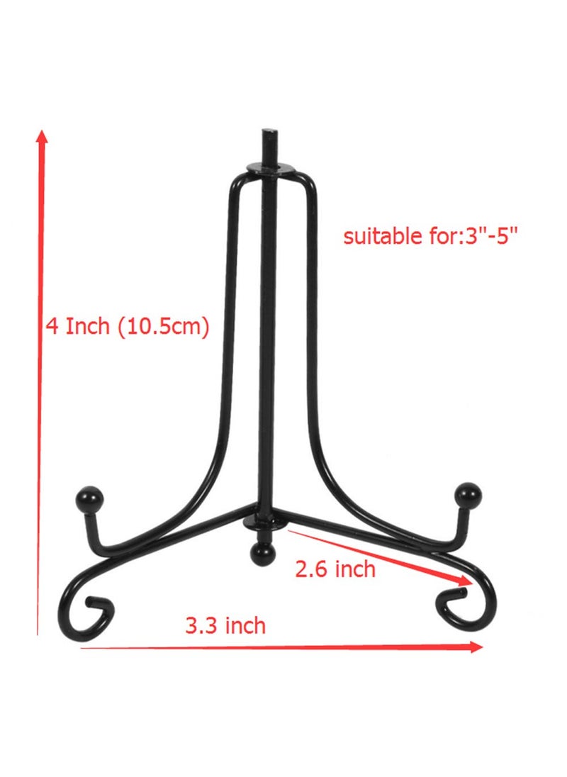 Artliving 2 Pack Iron Display Stand Black Iron Easel Plate Display Photo Holder Stand Displays Picture Frames Decorative Plates Tablets and Art 4 Inch  - Image 2