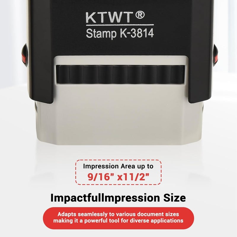KTWT Emailed Self Inking Stamp, Refillable Stampers for Office - Business, Accounting, Bookkeeping, Coding, Legal, Notary, Work, Ordering, Inventory Stamps - Red Ink - Image 5
