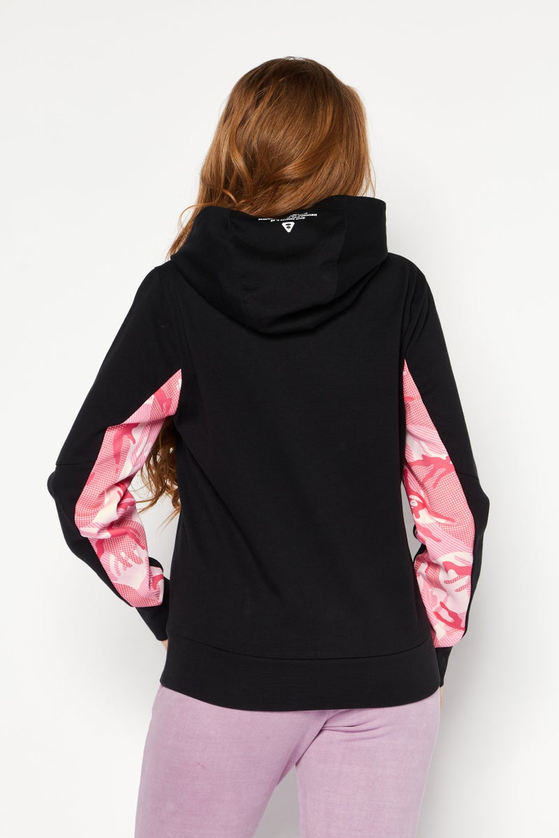Aape BY *A BATHING APE® سويت شيرت رياضي نسائي بأكمام طويلة، أسود - Image 3