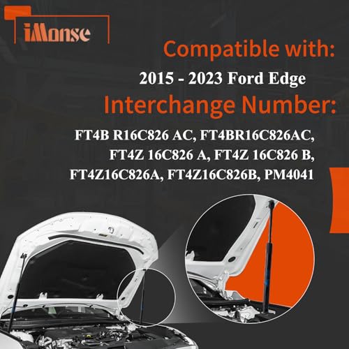 iMonse Hood Strut Lift Support Compatible with Ford Edge 2015-2023, Front Shock Strut Replace OE# FT4BR16C826AC PM4041, 2PCS - Image 3