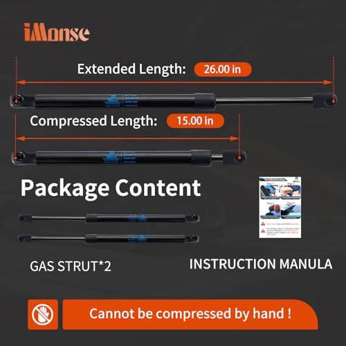 iMonse Hood Strut Lift Support Compatible with Ford Edge 2015-2023, Front Shock Strut Replace OE# FT4BR16C826AC PM4041, 2PCS - Image 2