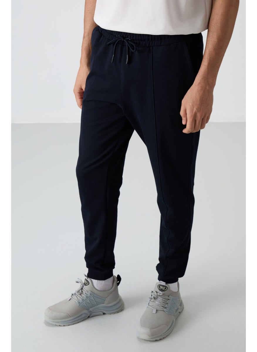 Tommy Life Navy Blue Cotton Soft Texture Comfort Fit Embroidered Men's Jogger - 82123  - Image 1