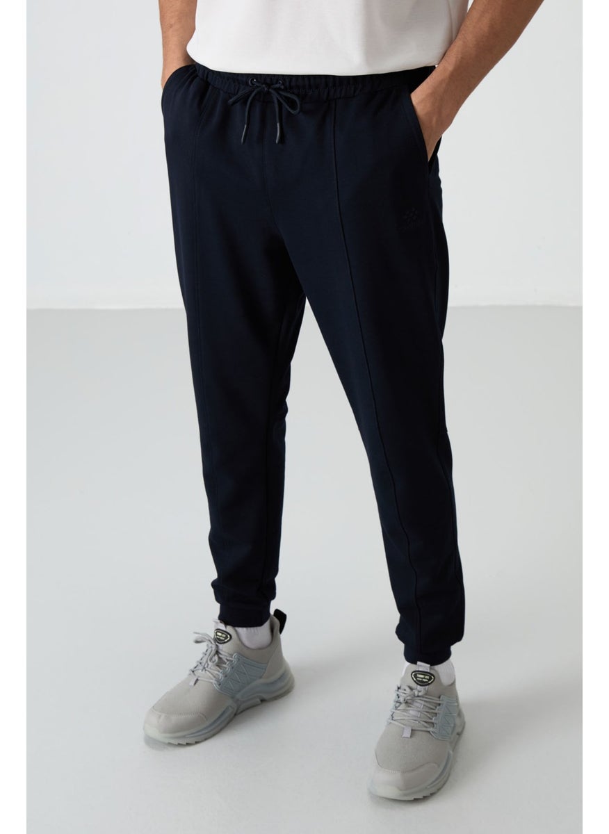 Tommy Life Navy Blue Cotton Soft Texture Comfort Fit Embroidered Men's Jogger - 82123  - Image 4