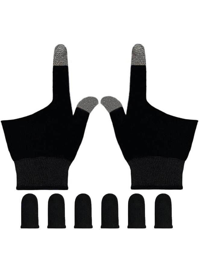 Gaming Gloves for Sweaty Hands, Ultra-Thin Breathable Touchscreen Game Gloves with Thumb Finger Sleeves for iPad Tablet/Mobile Phone - Image 1