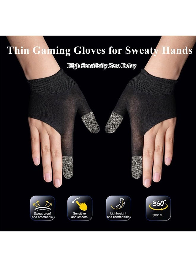Gaming Gloves for Sweaty Hands, Ultra-Thin Breathable Touchscreen Game Gloves with Thumb Finger Sleeves for iPad Tablet/Mobile Phone - Image 3