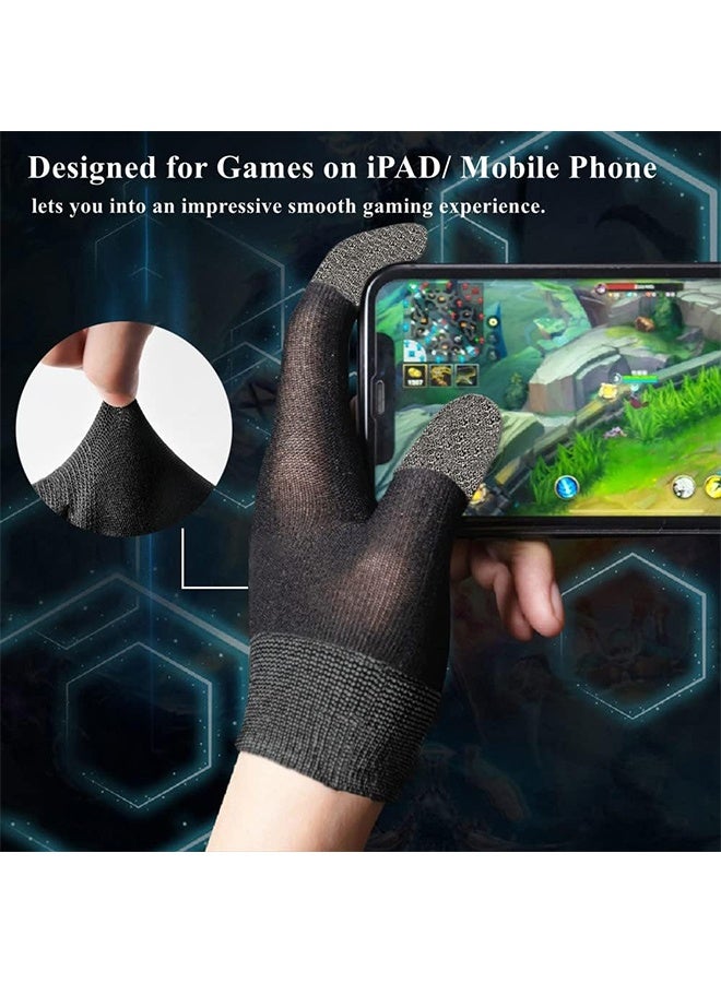 Gaming Gloves for Sweaty Hands, Ultra-Thin Breathable Touchscreen Game Gloves with Thumb Finger Sleeves for iPad Tablet/Mobile Phone - Image 4