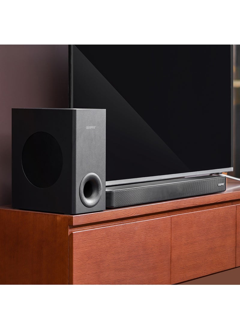 GEEPAS - Wireless Sound Bar USB/ AUX/ Bluetooth/ HDMI | Sound Bar System With Wireless Subwoofer, Connect to TV, Mobile, Laptop And More| With Remote Control and LED Display| 2 Years Warranty - Image 1