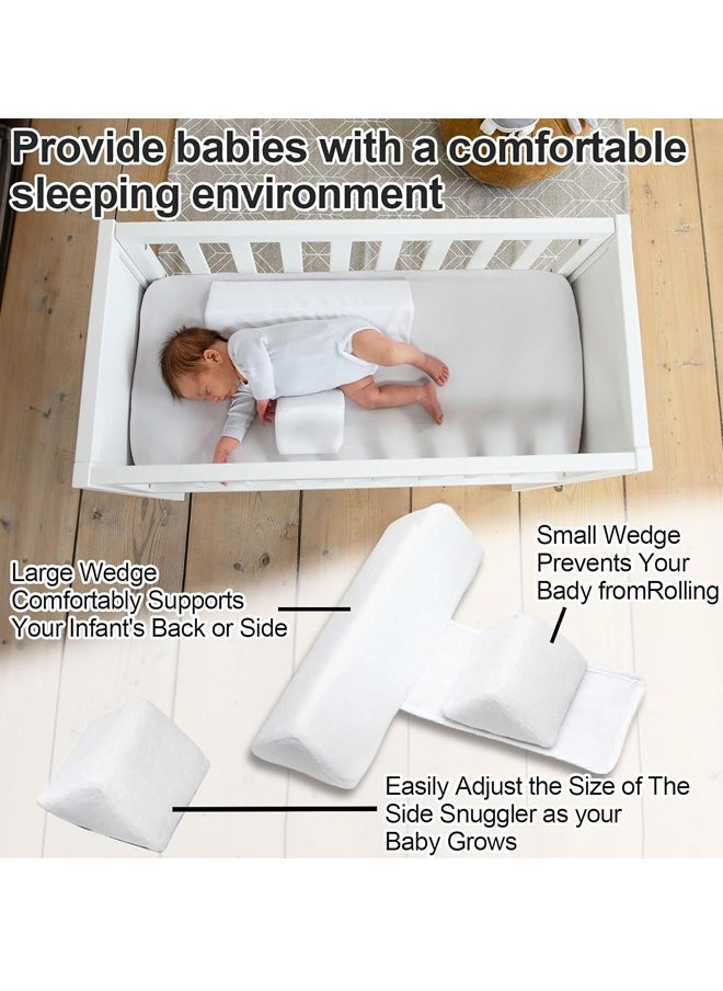 MIXDE Baby Side Sleeper Wedge Baby Adjustable Anti Roll Pillow Positioner Back u0026 Body Supports The 45 Inclined Triangle Support Design Chair, Removable and Washable with Hidden Zipper for 0~3 Years Old  - Image 5