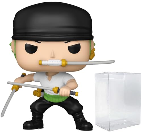 POP Anime: One Piece - Roronoa Zoro (Three Sword Style) Limited Edition Chase Funko Vinyl Figure (Bundled with Compatible Box Protector Case), Multicolored, 3.75 inches - Image 1